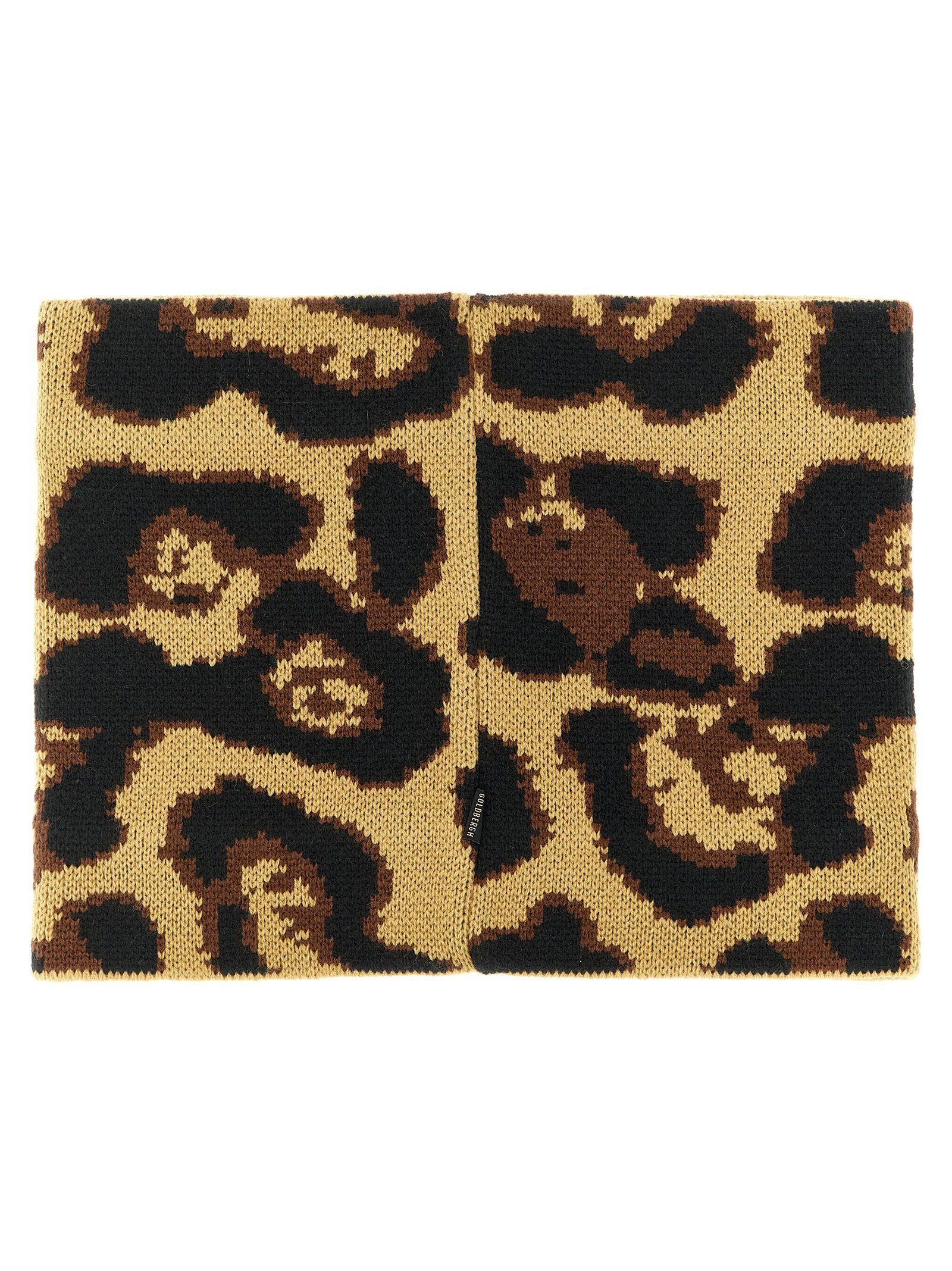 Goldbergh Leopard-Print Wool Blend Beanie — Camel, view 2