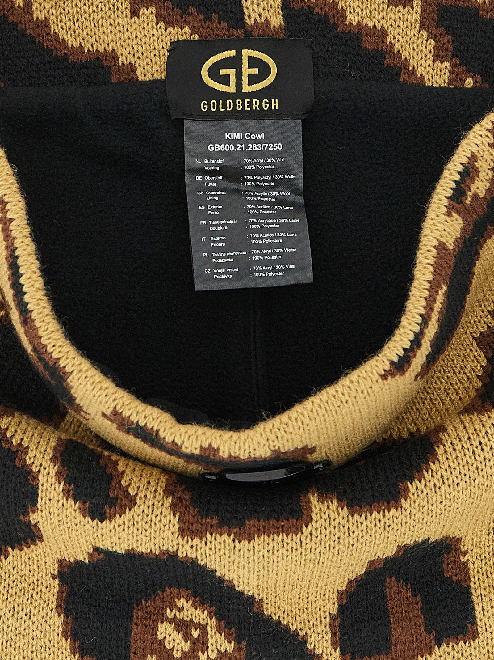 Goldbergh Leopard-Print Wool Blend Beanie — Camel, view 3
