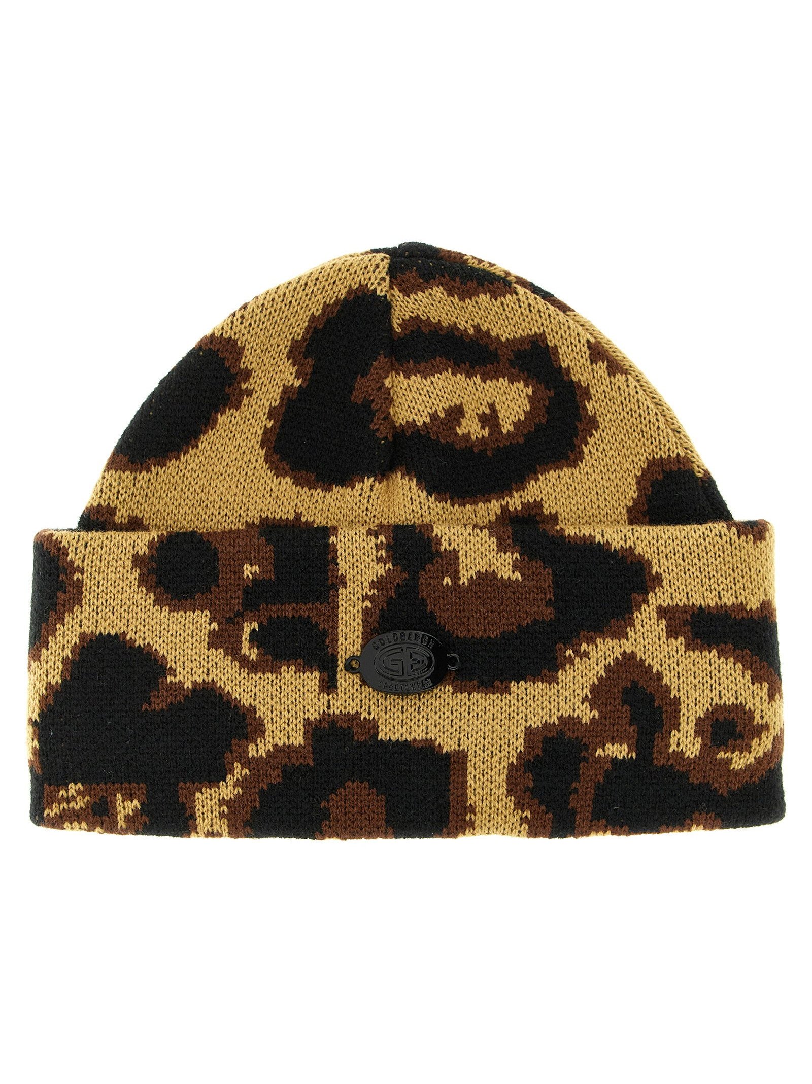 Goldbergh Jaguar Jacquard Knit Winter Hat — Caramel by Goldbergh