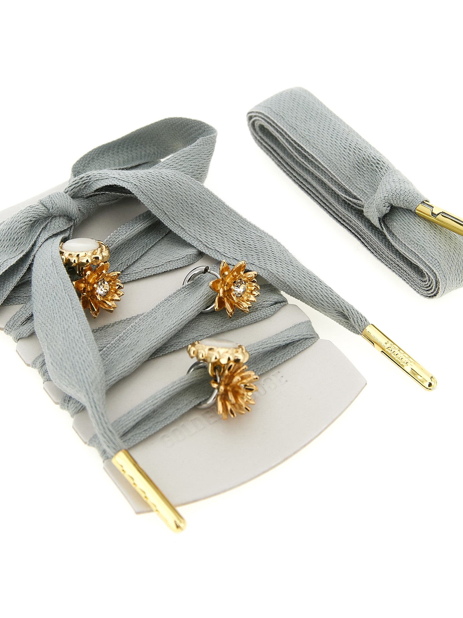 Golden Goose Gold-Tone Floral Charm Hair Band — Gray, view 3