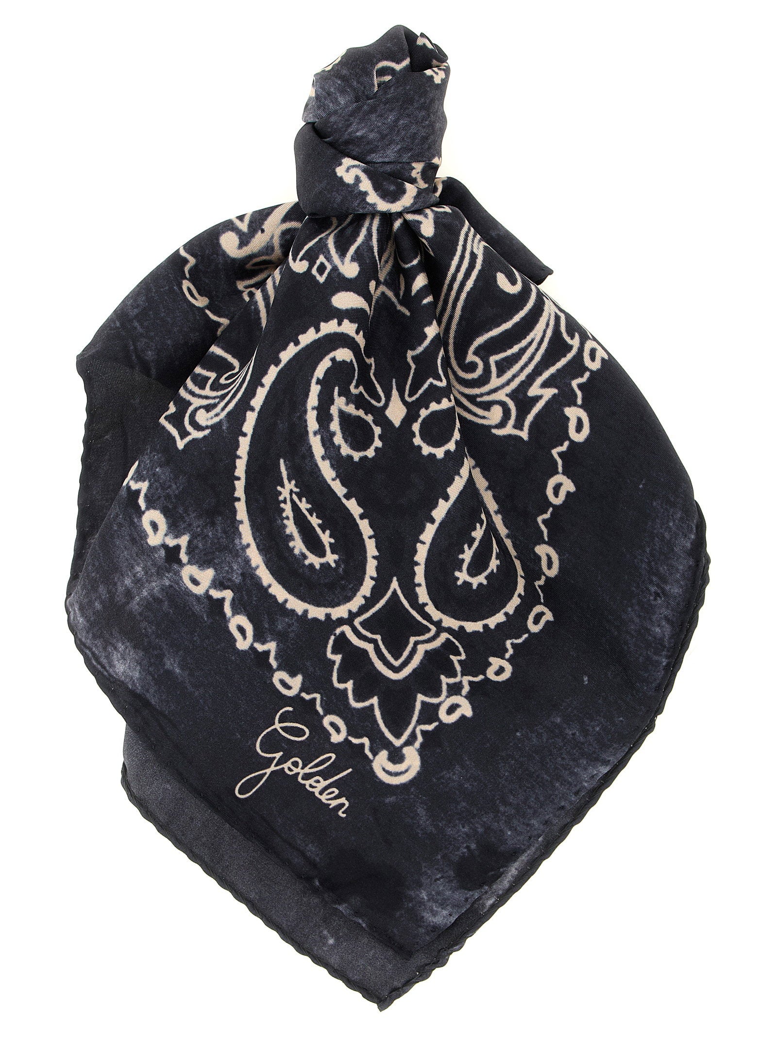 Golden Goose Paisley Silk Scarf — Black by Golden Goose