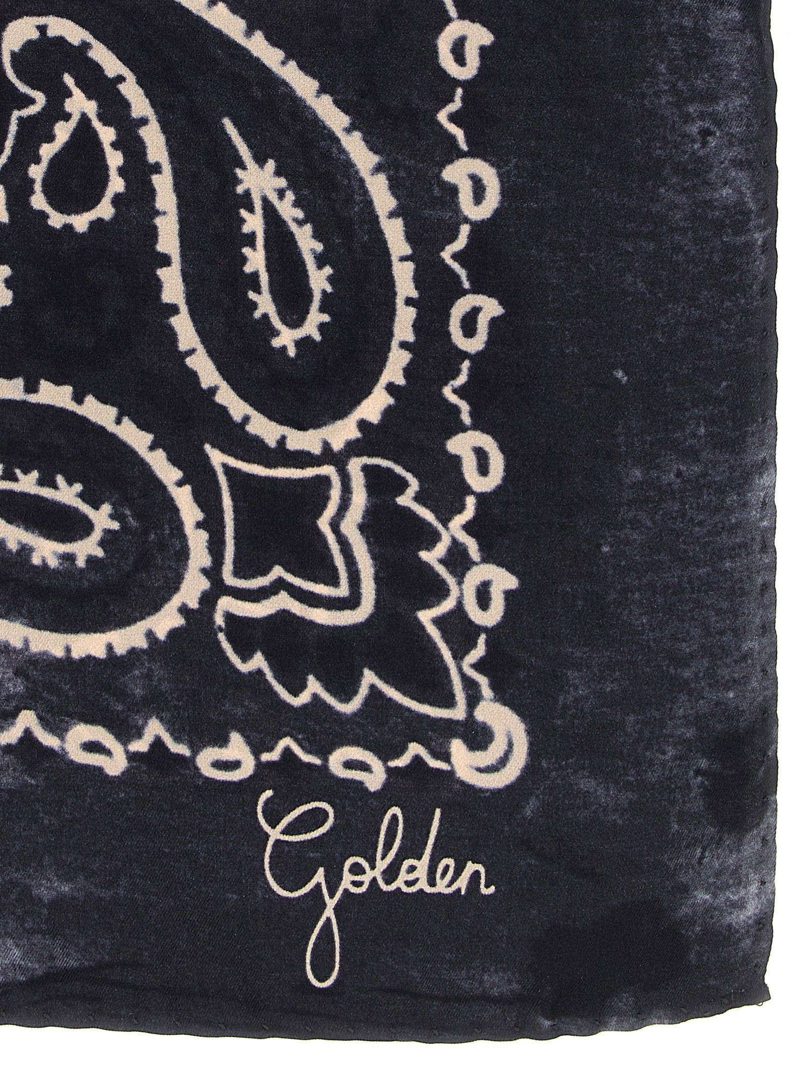Golden Goose Paisley Silk Scarf — Black, view 2