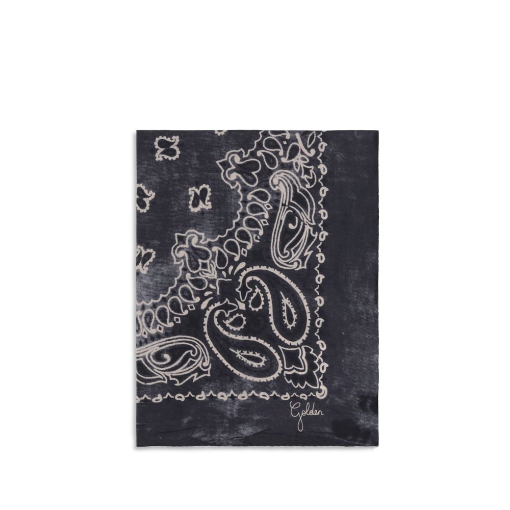 Golden Goose Paisley Printed Silk Scarf — Gray by Golden Goose