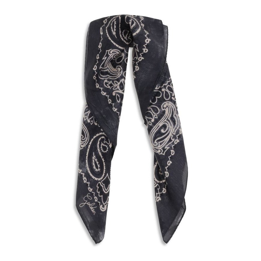 Golden Goose Paisley Printed Silk Scarf — Gray, view 2