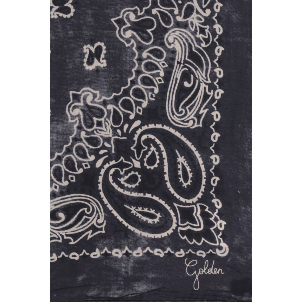 Golden Goose Paisley Printed Silk Scarf — Gray, view 3