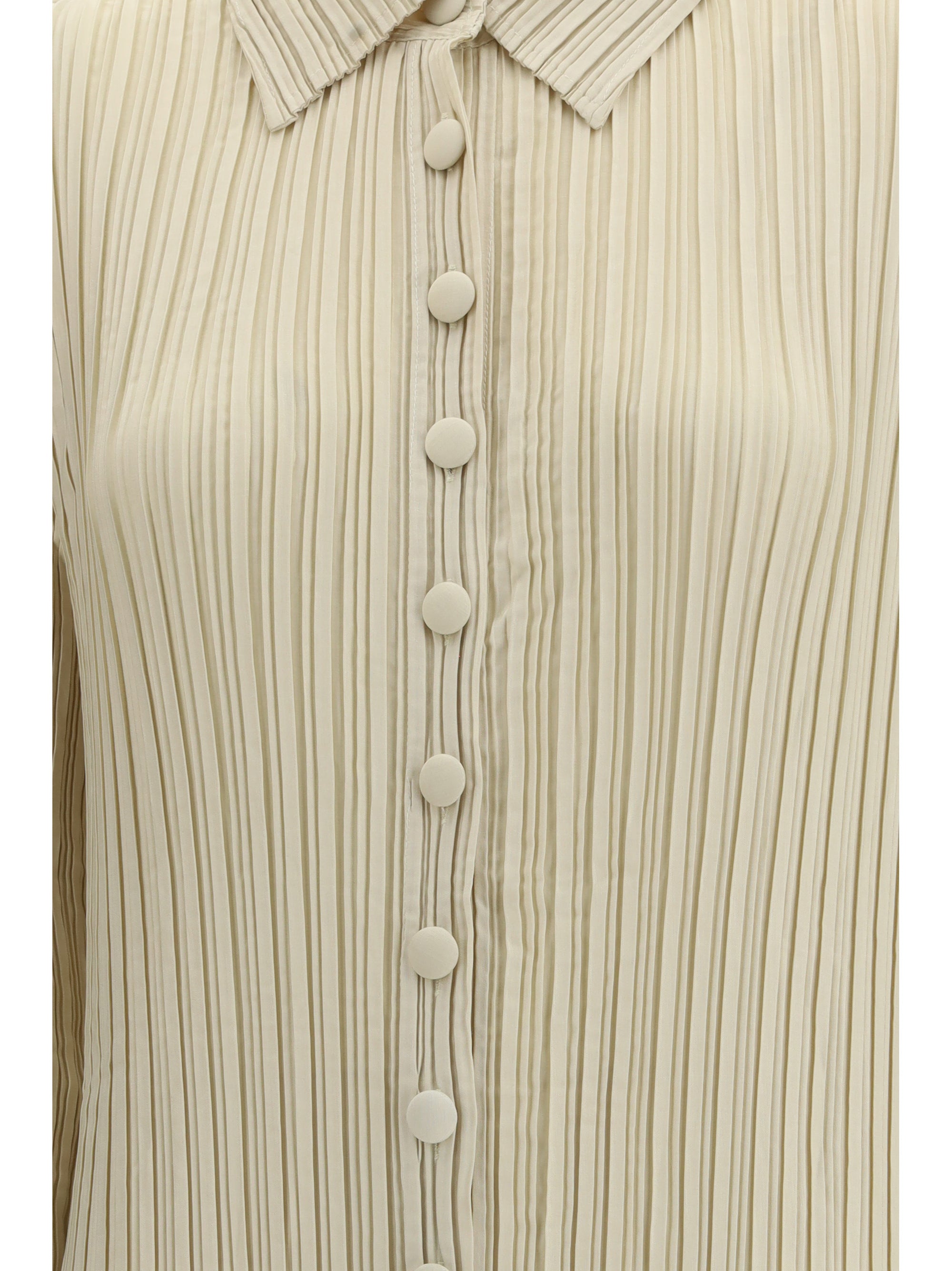 Gongdid Design Ribbed Polyester Dress — Beige, view 3