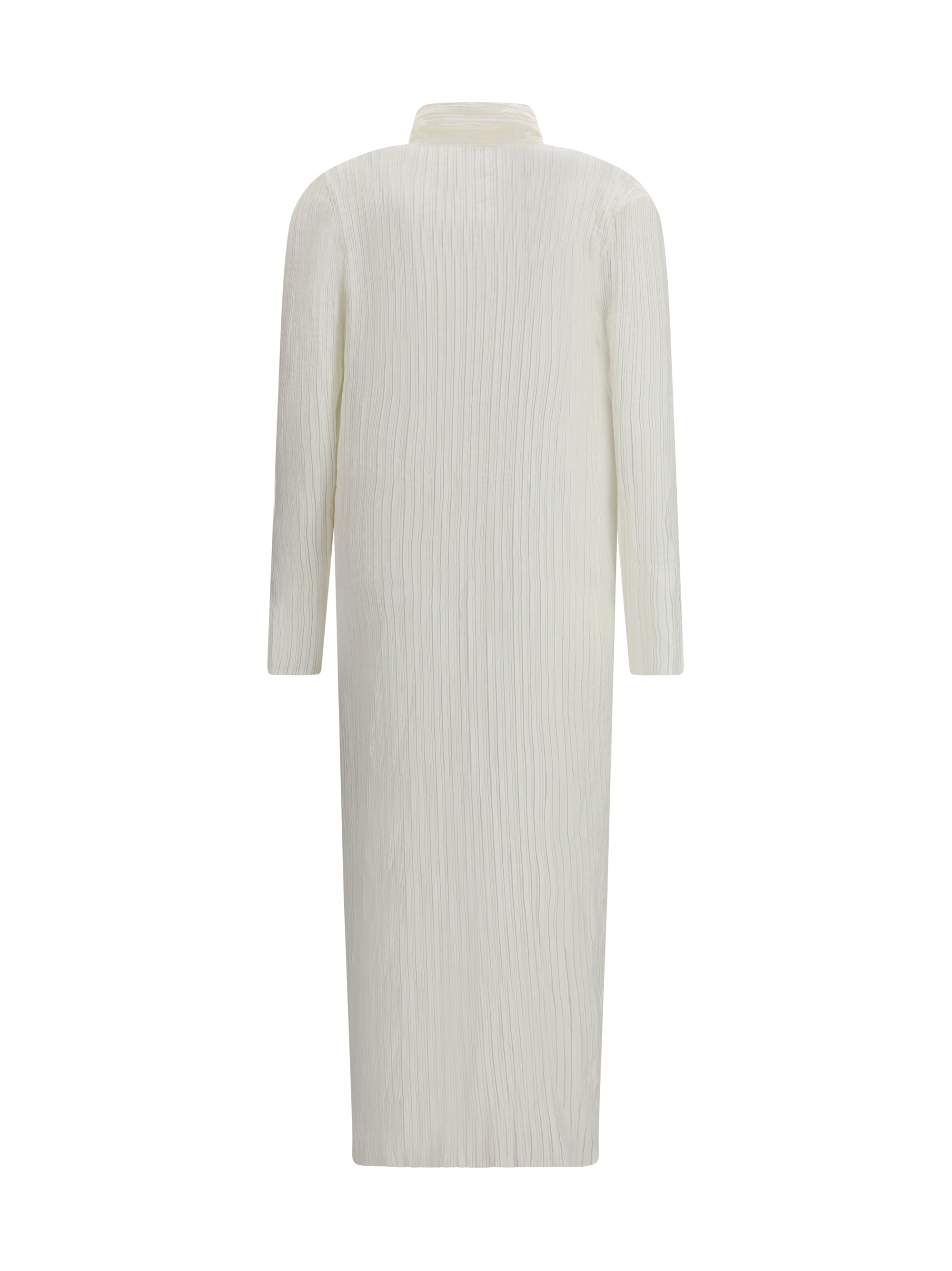 Gongdid Design Ribbed Pleated Dress — White, view 2