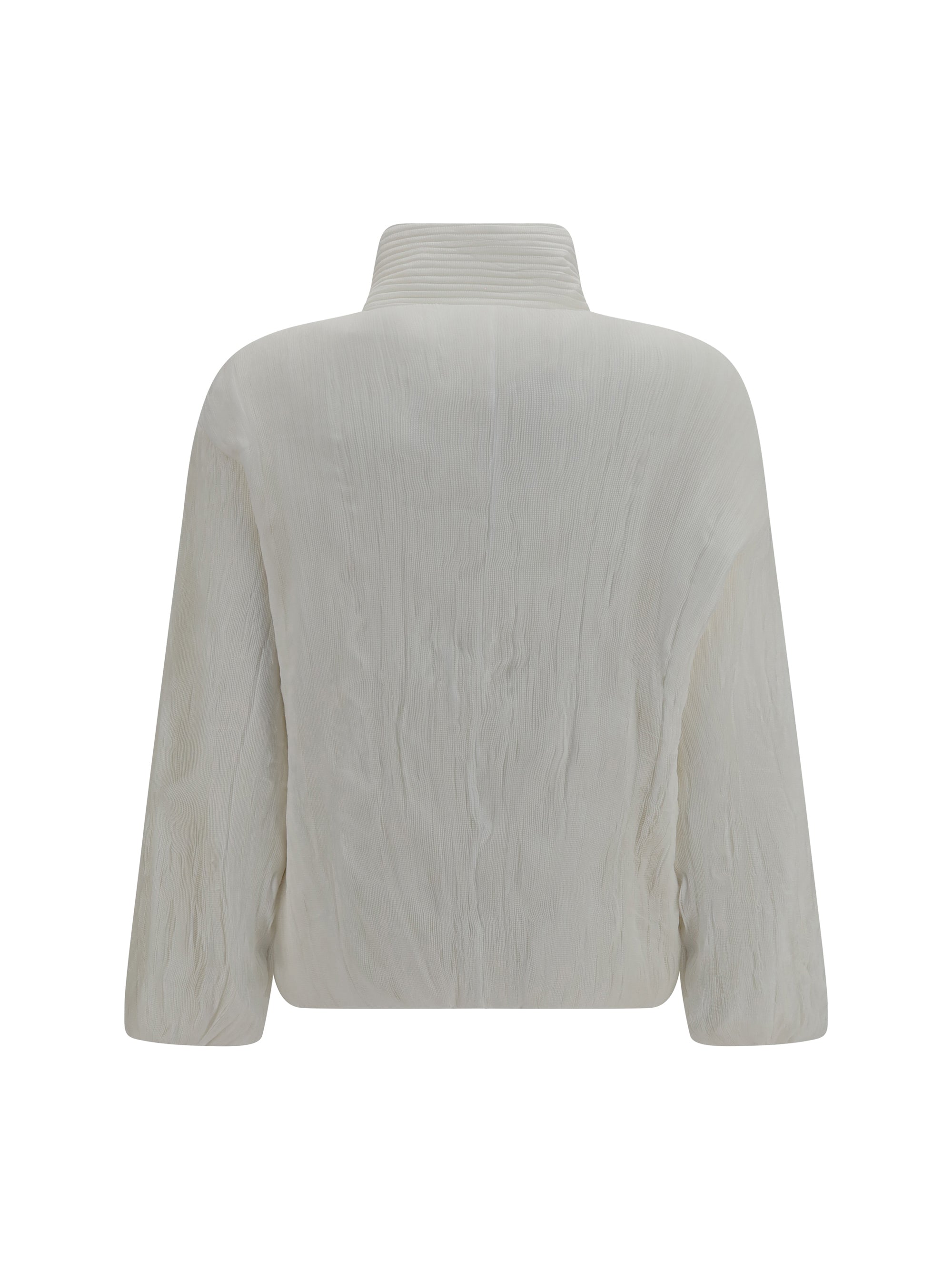 Gongdid Design Padded Striped Jacket — White, view 2
