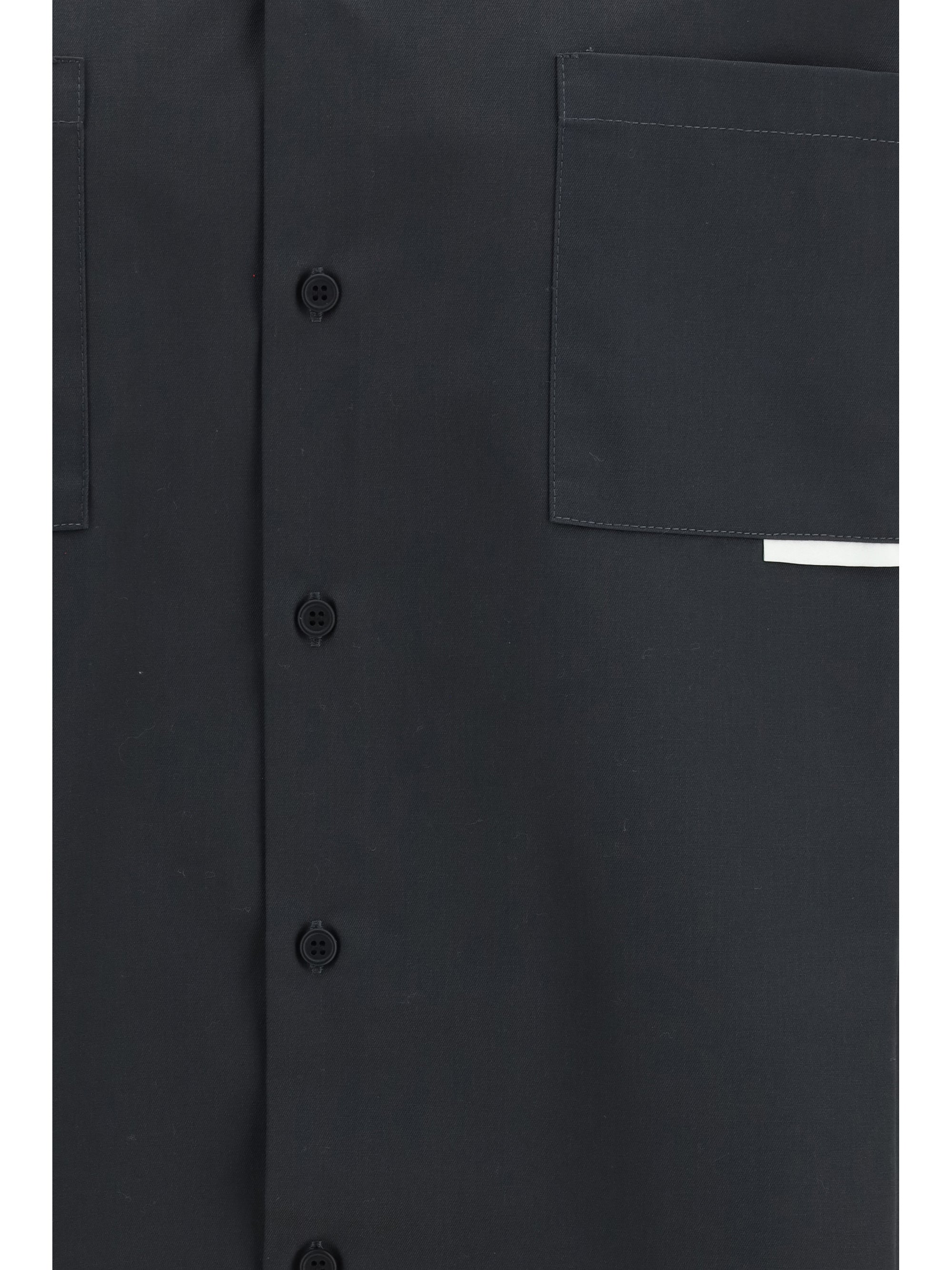 Gr10k Short-Sleeve Cotton-Blend Shirt — Charcoal, view 3