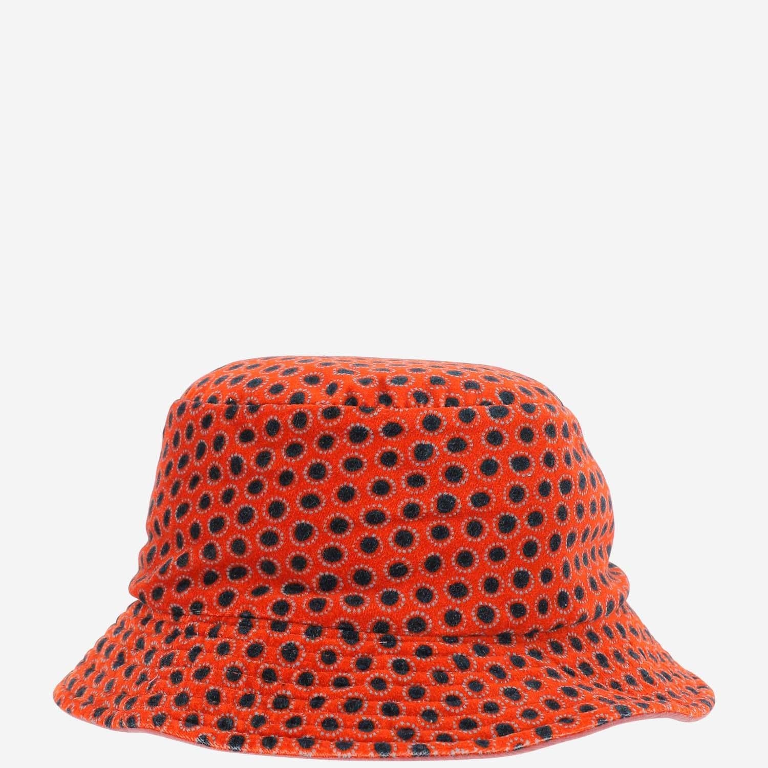 Grevi 3214 Geometric-Patterned Cotton Bucket Hat — Orange by Grevi