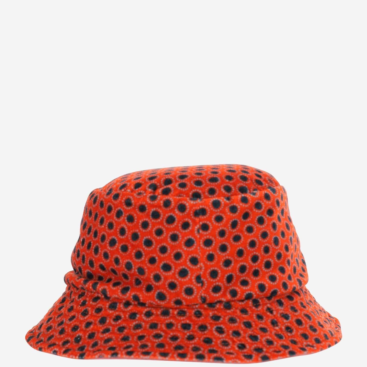 Grevi 3214 Geometric-Patterned Cotton Bucket Hat — Orange, view 2