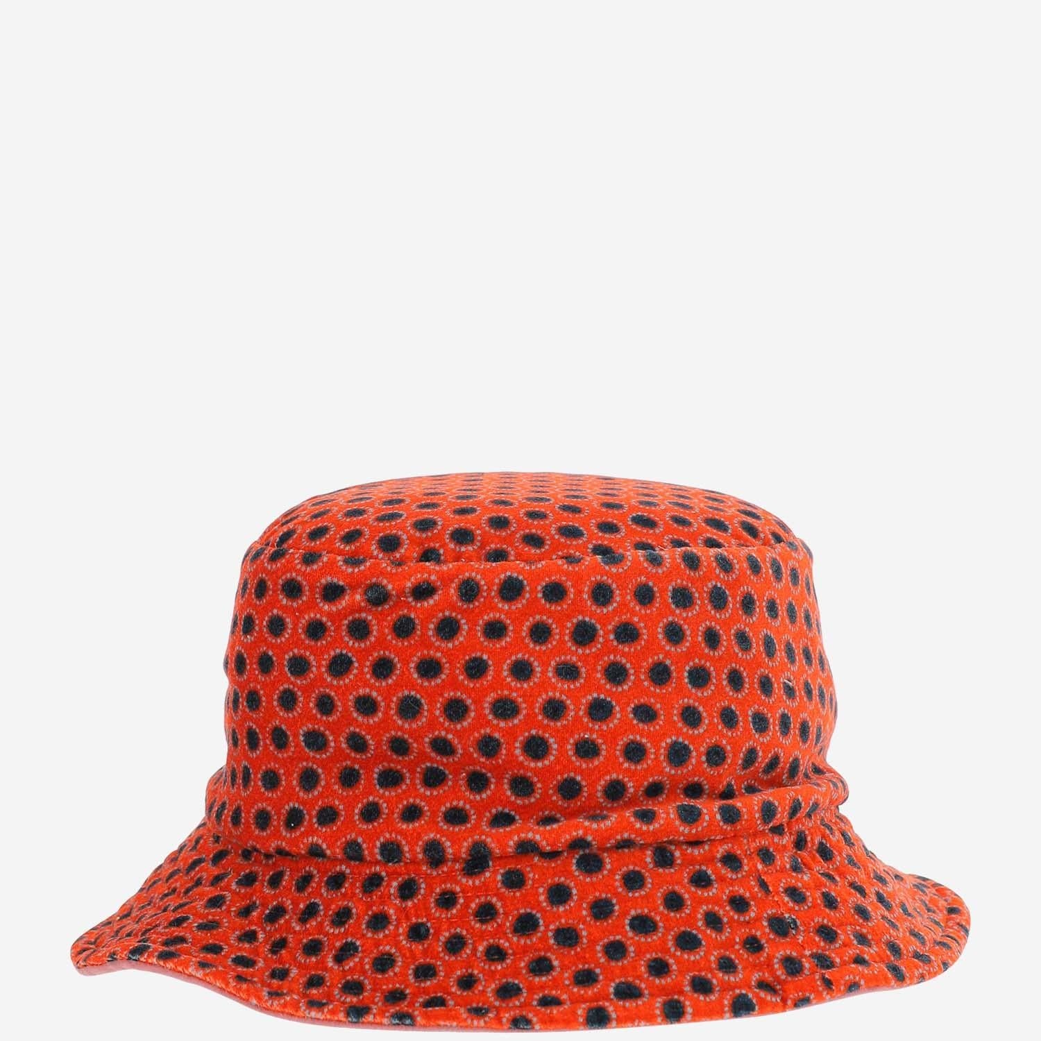 Grevi 3214 Geometric-Patterned Cotton Bucket Hat — Orange, view 4