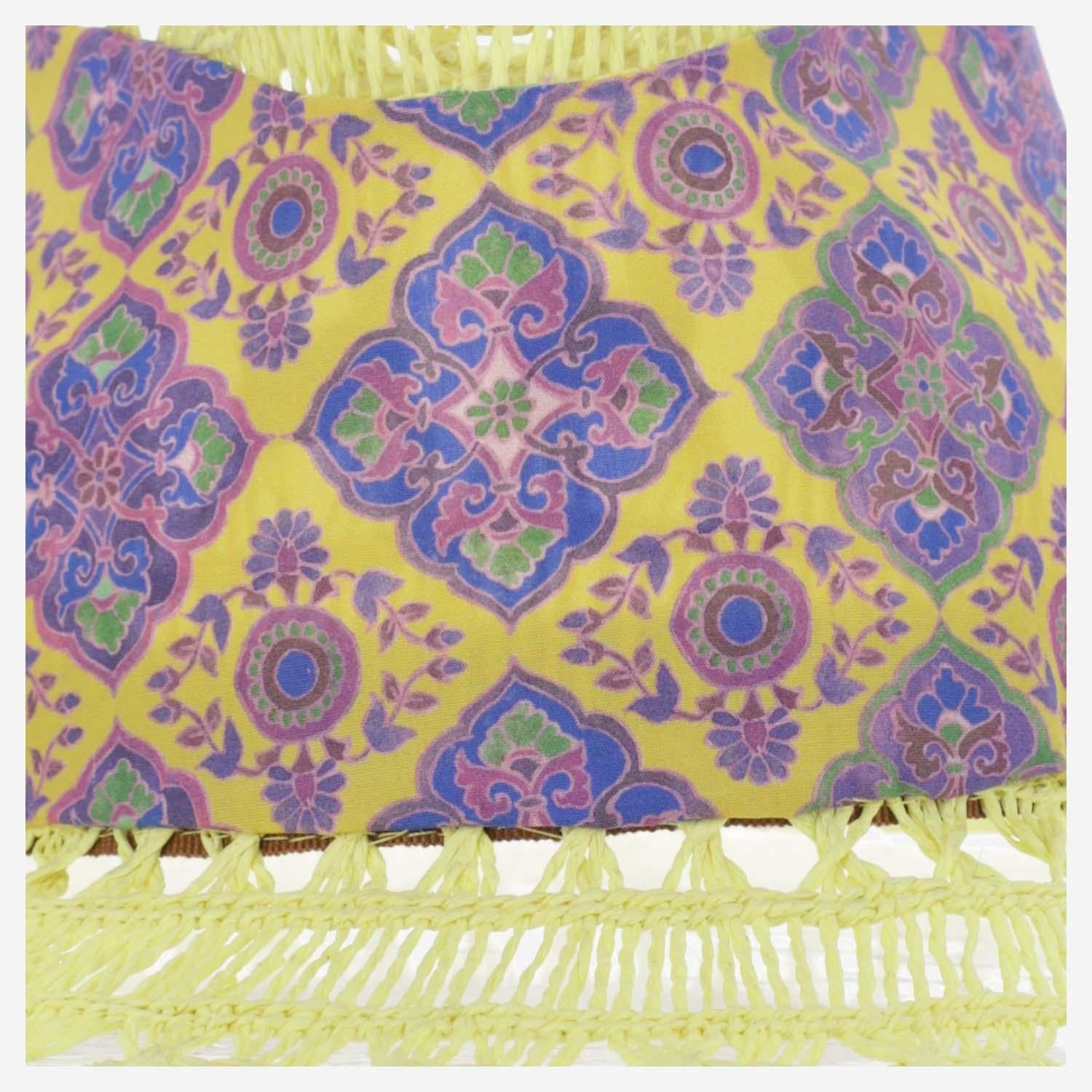 Grevi 6794 Geometric Print Paper Braided Sun Hat — Yellow, view 4