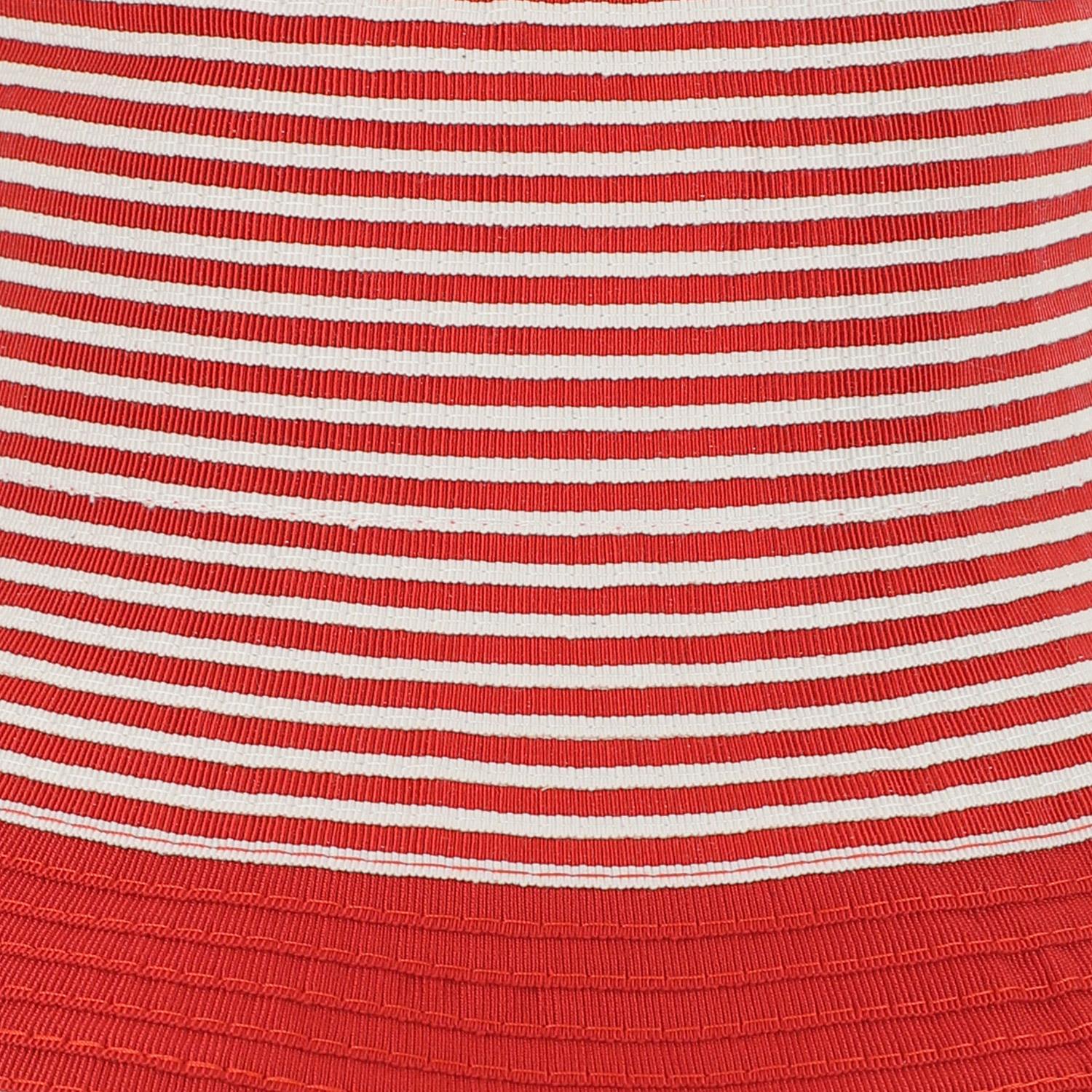 Grevi S6804 Striped Grosgrain Cotton Bucket Hat — Red, view 4