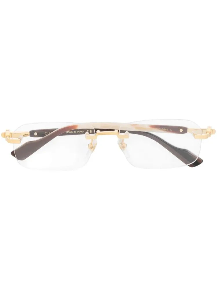 Gucci Eyewear GG1221O Rimless Metal Eyeglasses — Brown by Gucci Eyewear