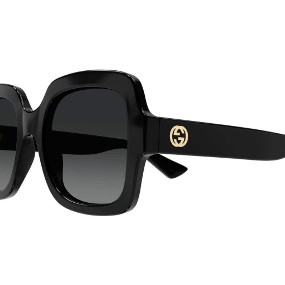Gucci Eyewear GG1337S002 Logo-Plaque Square-Frame Sunglasses — Black, view 3