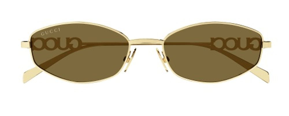 Gucci Eyewear GG1802S005 Gold Metal Oval Sunglasses — Gold by Gucci Eyewear