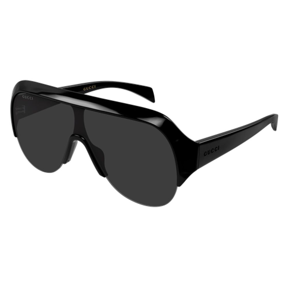 Gucci Eyewear GG2023S Geometric-Frame Logo-Embossed Sunglasses — Black, view 2