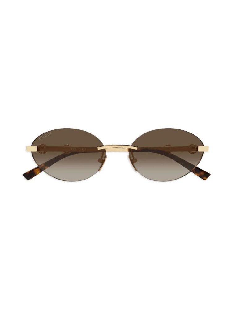Gucci Eyewear GG2051S Rimless Metal Sunglasses — Gold by Gucci Eyewear