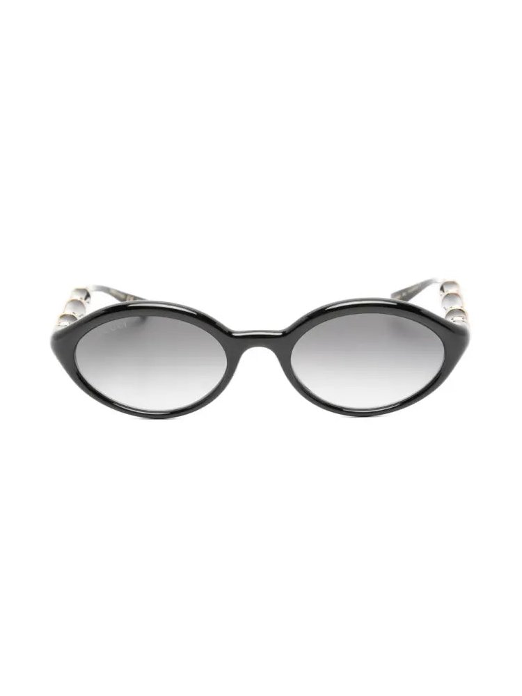 Gucci Eyewear GG2059S Oval Frame Sunglasses — Black by Gucci Eyewear