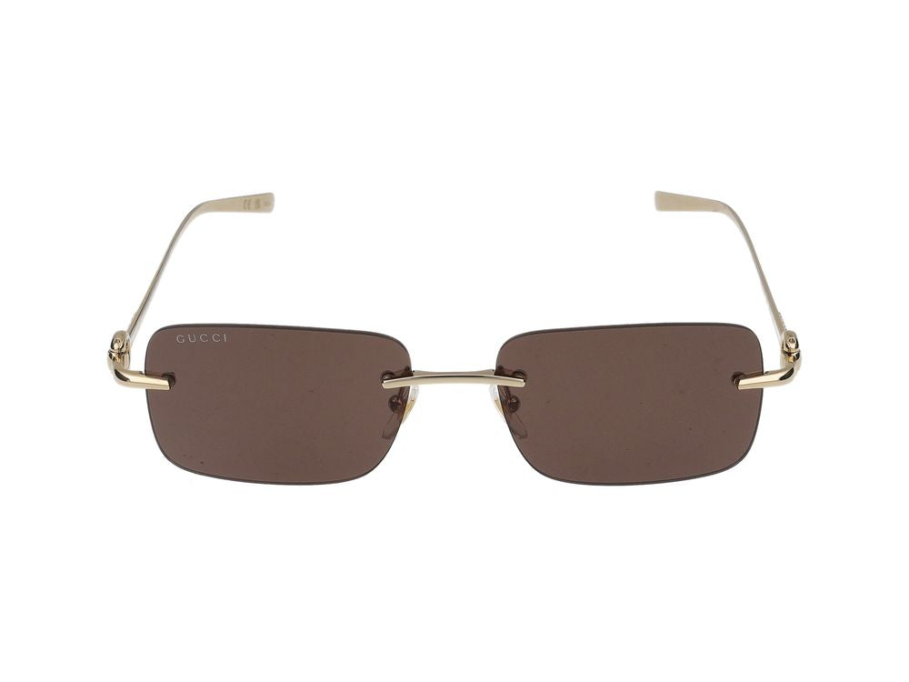 Gucci GG1703S Gold Metal Rectangular Sunglasses — Gold by Gucci