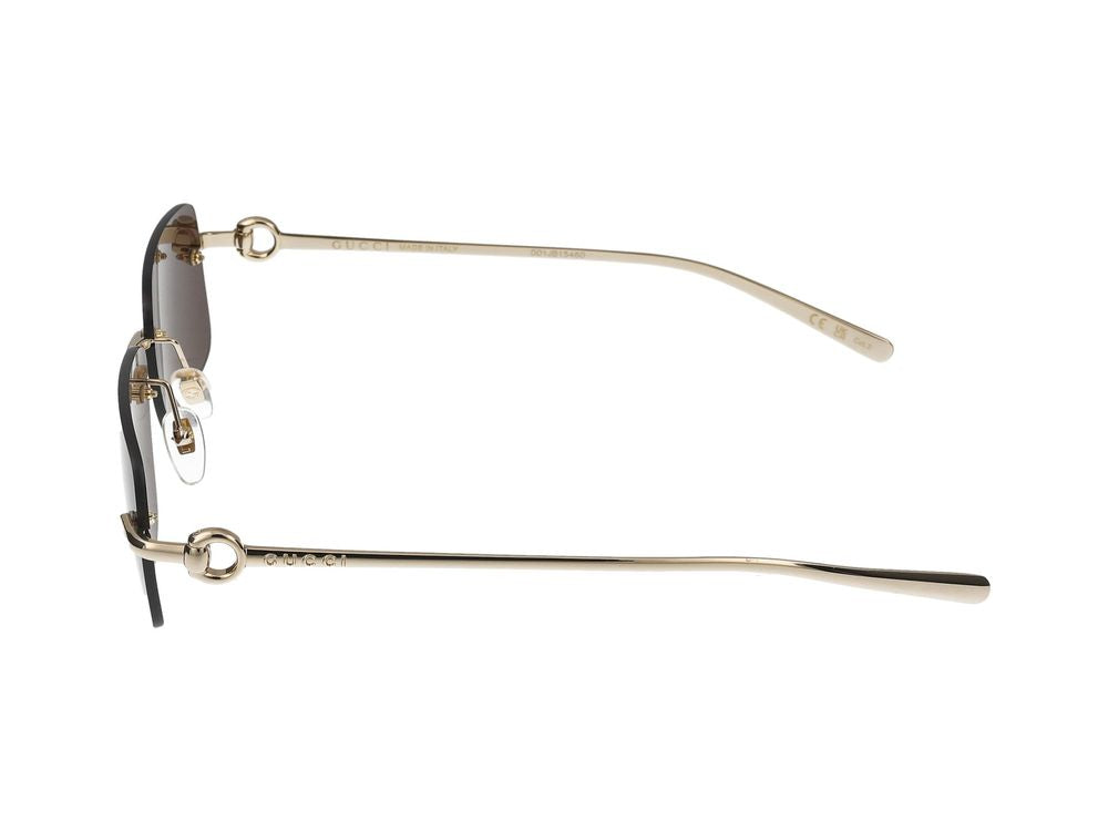 Gucci GG1703S Gold Metal Rectangular Sunglasses — Gold, view 3