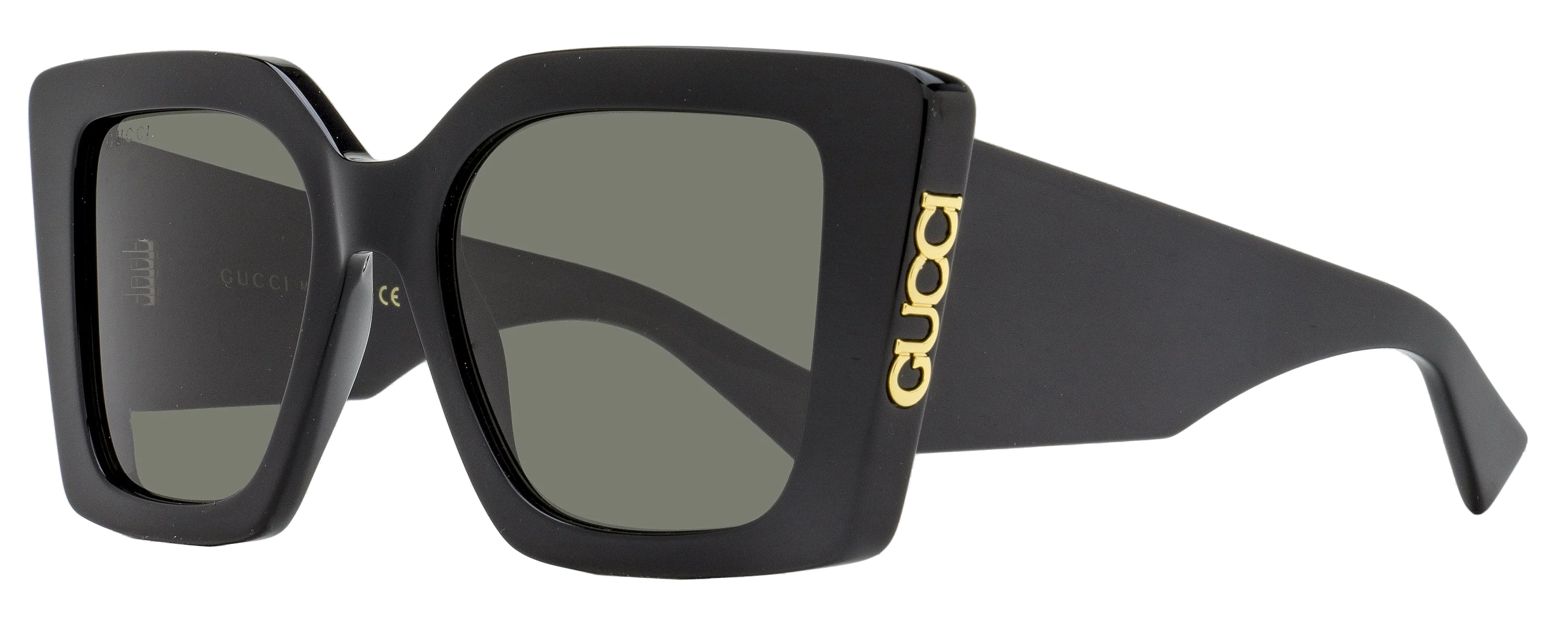 Gucci GG2039S Tapered Square Cat-Eye Sunglasses — Black by Gucci