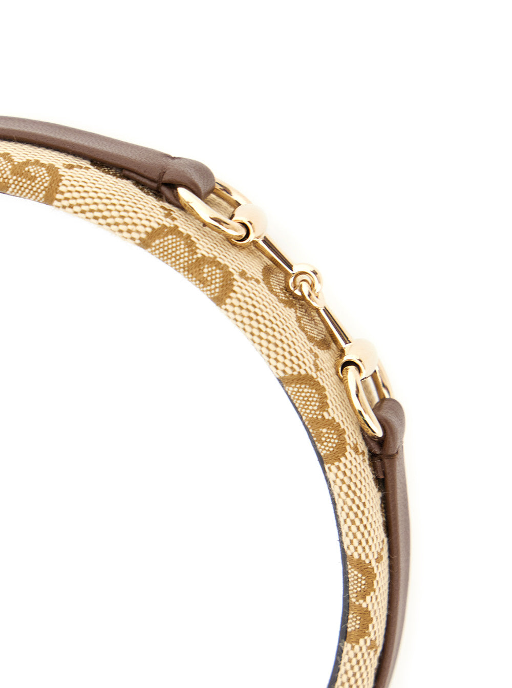 Gucci Horsebit GG Canvas Headband — Beige, view 2