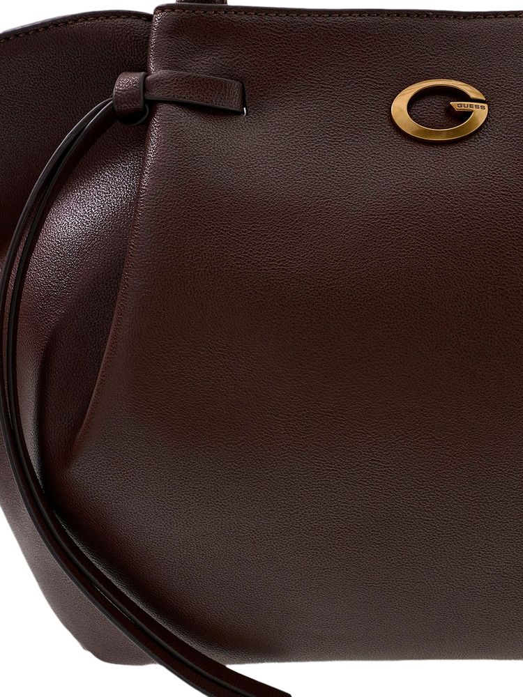 Guess Allegra Girlfriend Synthetic Tote Bag — Brown, view 4