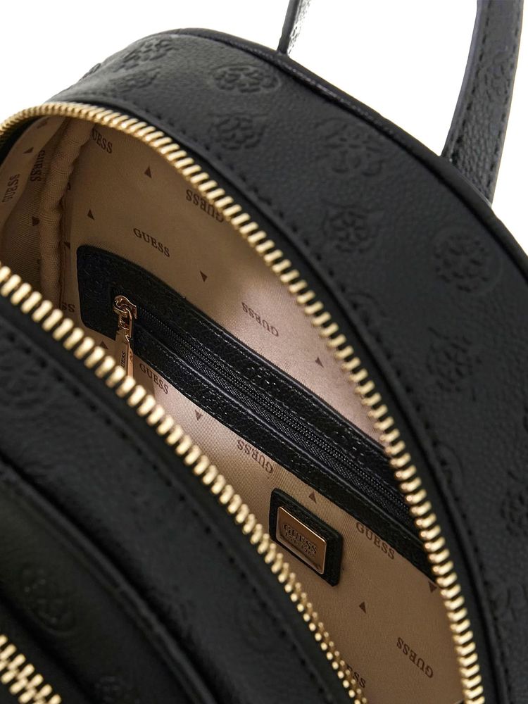 Guess Logo-Embossed Polyurethane Backpack — Black by Guess