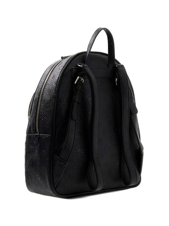 Guess Logo-Embossed Polyurethane Backpack — Black, view 3