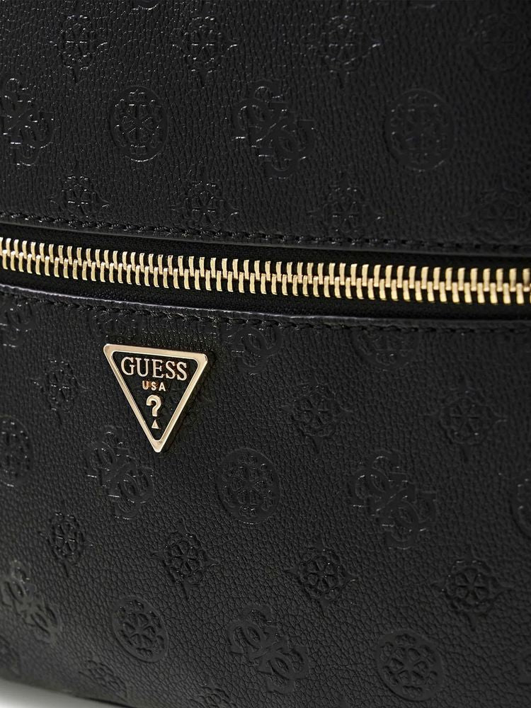 Guess Logo-Embossed Polyurethane Backpack — Black, view 5