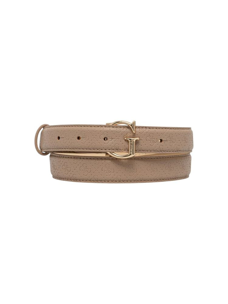Guess Embossed Logo Belt — Beige by Guess