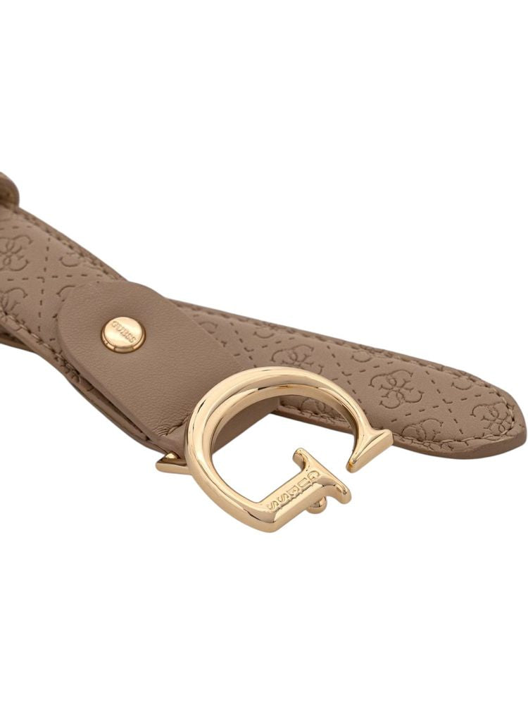Guess Embossed Logo Belt — Beige, view 2