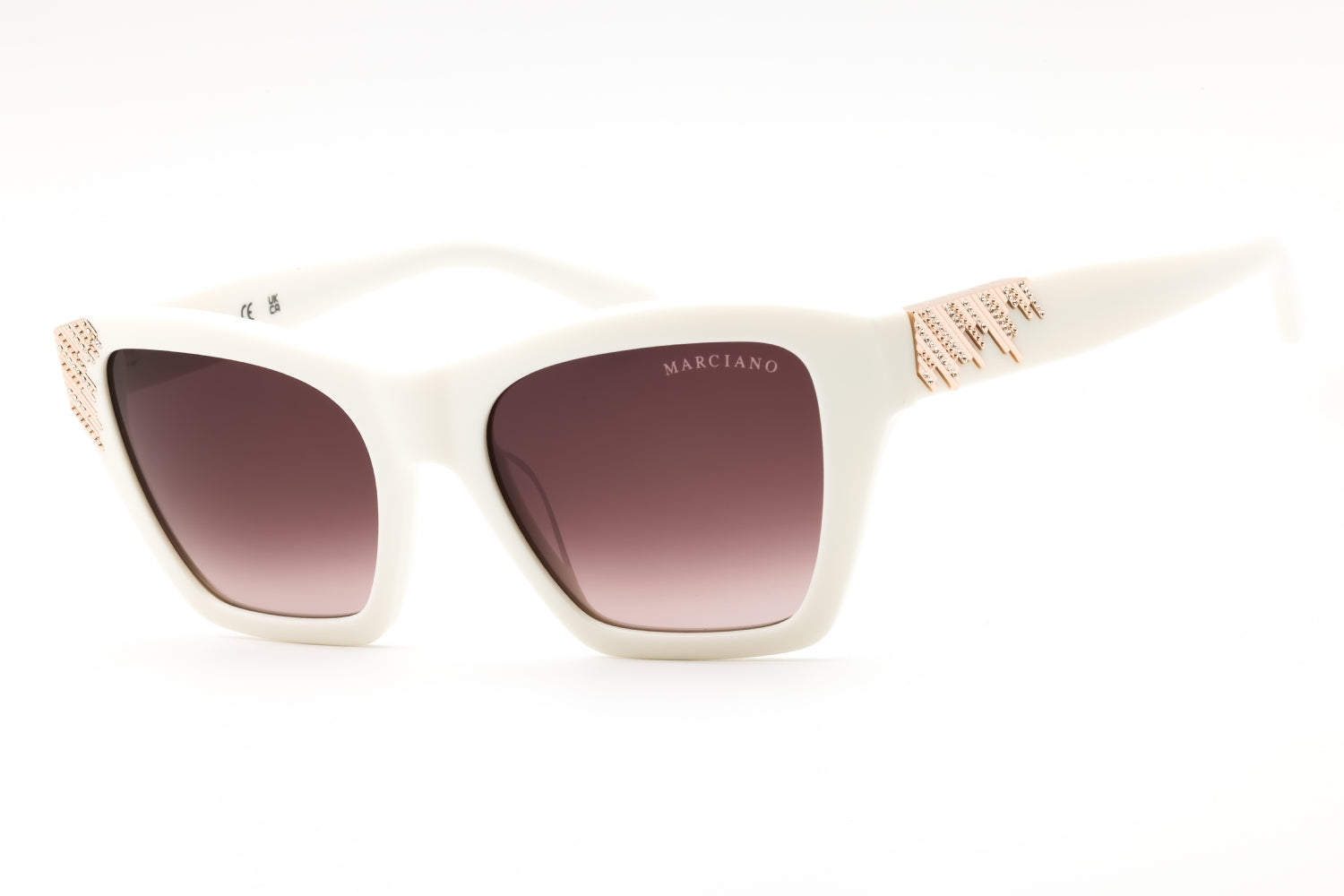 Guess By Marciano GM00024 Rectangular Acetate Sunglasses — White by Guess By Marciano