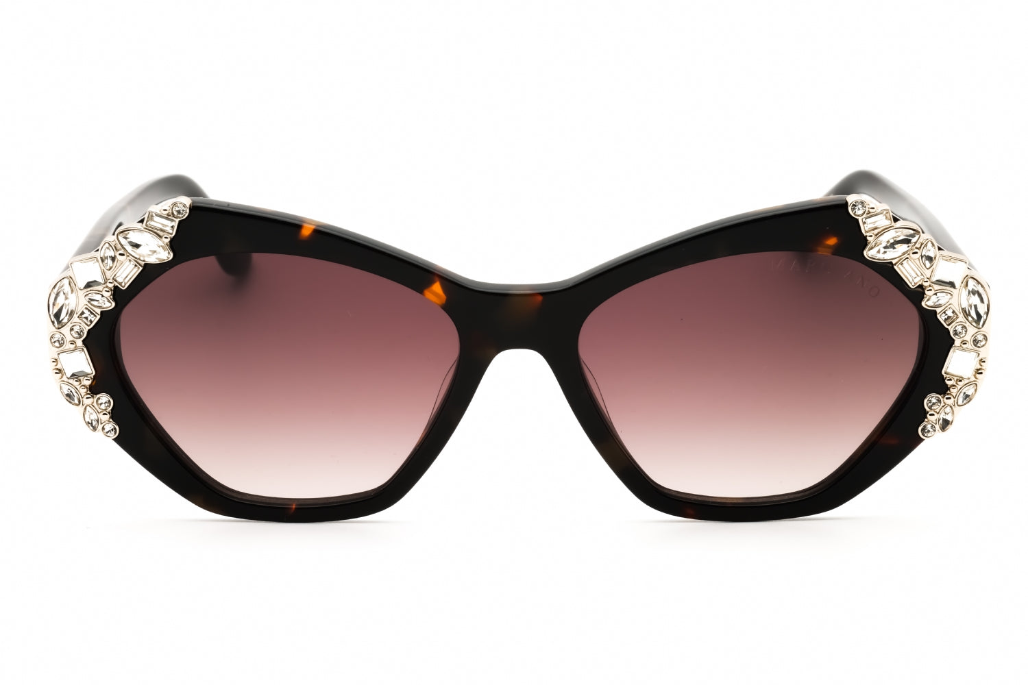 Guess By Marciano GM00026 Crystal-Embellished Oval Sunglasses — Black, view 2