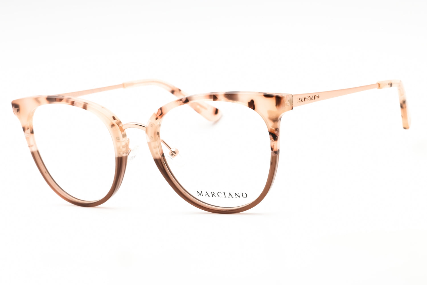 Guess By Marciano GM0351 Tortoiseshell Round-Frame Eyeglasses — Brown by Guess By Marciano