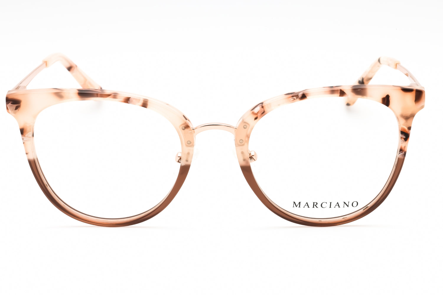Guess By Marciano GM0351 Tortoiseshell Round-Frame Eyeglasses — Brown, view 2