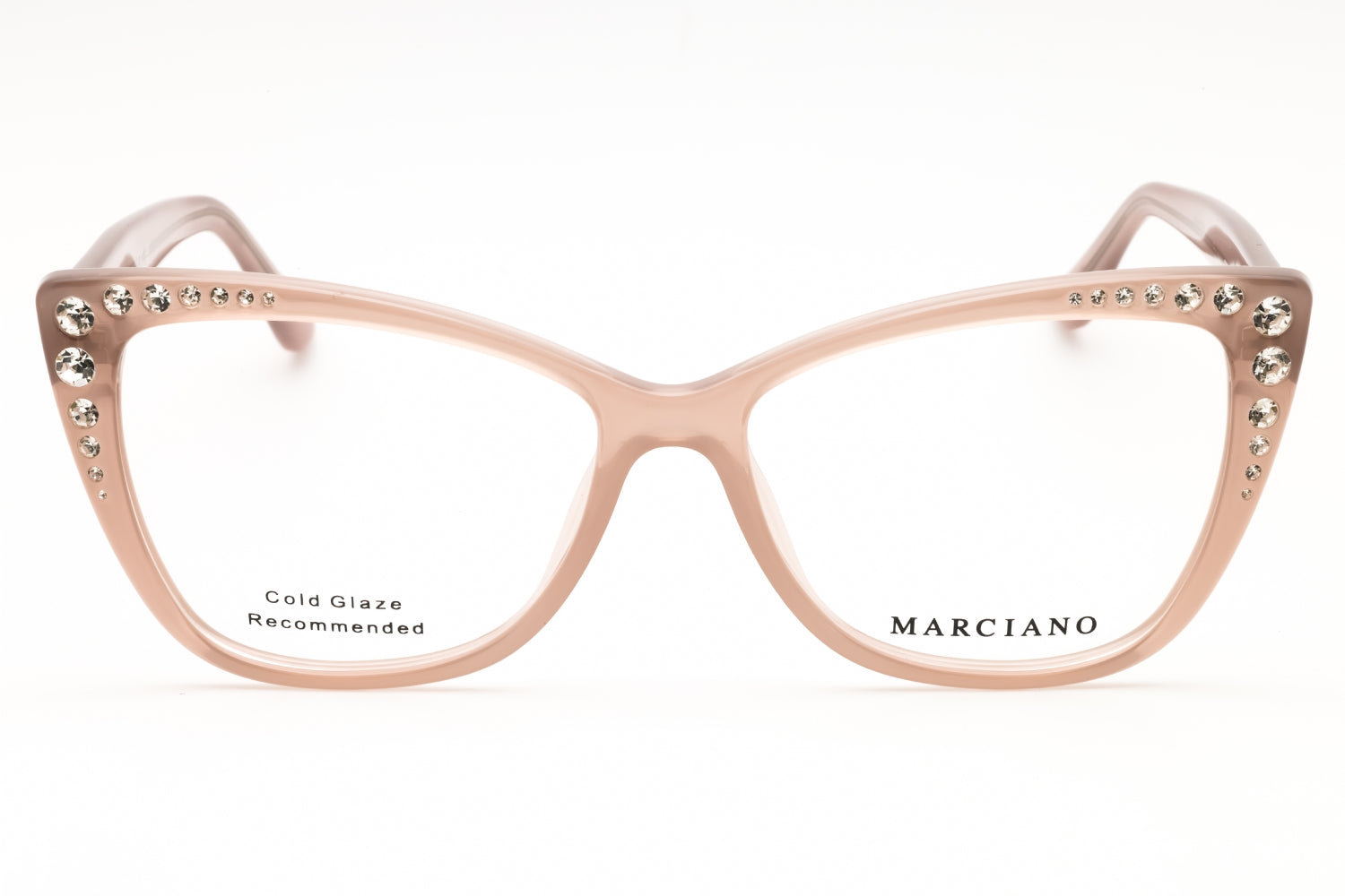 Guess By Marciano GM50000 Embellished Cat-Eye Eyeglasses — Beige, view 2