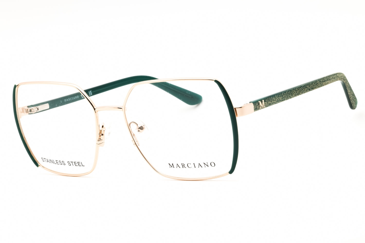 Guess By Marciano GM50014 Oversized Metal Frame Eyeglasses — Gray by Guess By Marciano