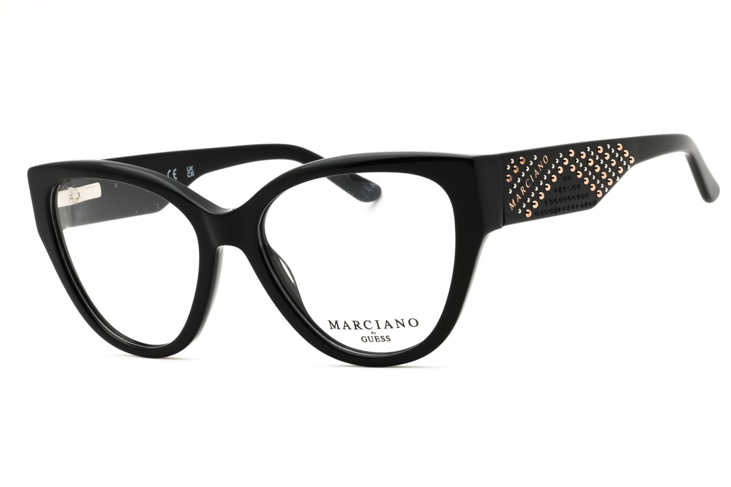 Guess By Marciano GM50018 Studded Cat-Eye Eyeglasses — Black by Guess By Marciano