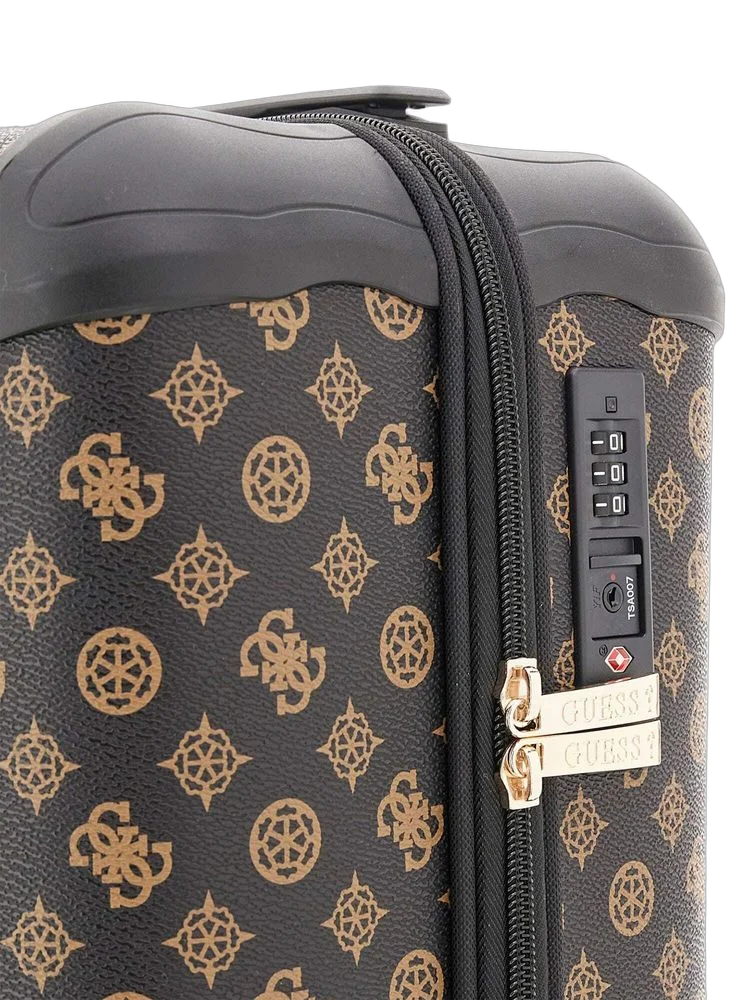 Guess Monogram Polyurethane Carry-On Bag — Brown, view 2