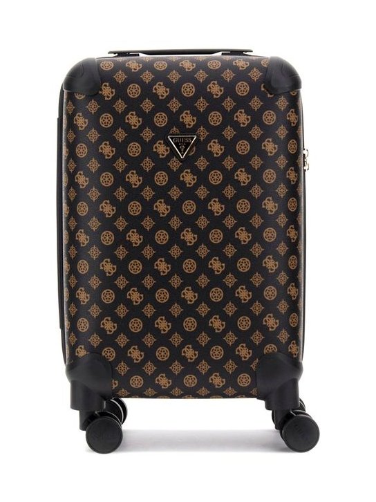 Guess Monogram Polyurethane Carry-On Bag — Brown, view 3