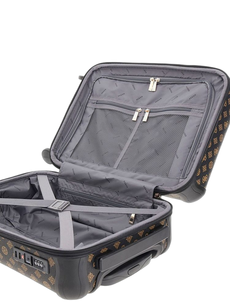 Guess Monogram Polyurethane Carry-On Bag — Brown, view 4