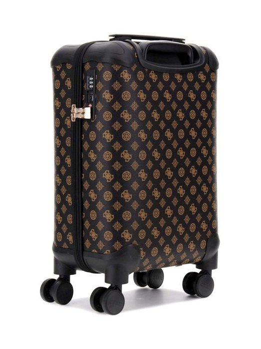 Guess Monogram Polyurethane Carry-On Bag — Brown, view 5