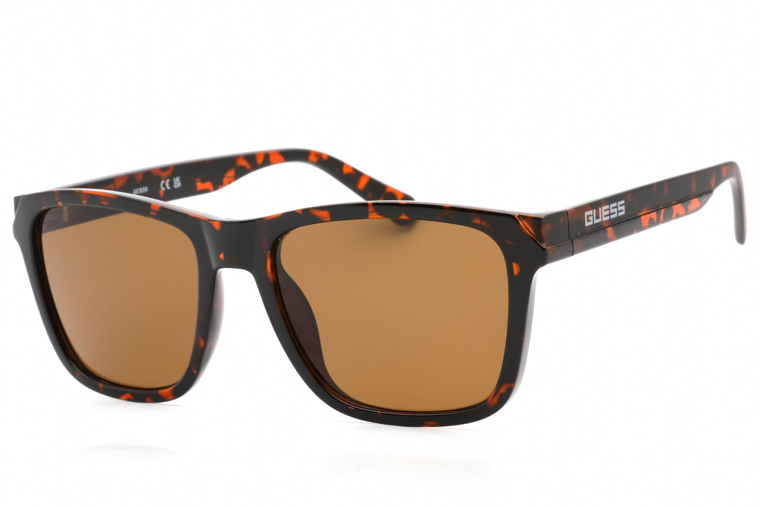 Guess Factory GF0254 Tortoiseshell Rectangular Sunglasses — Brown by Guess Factory