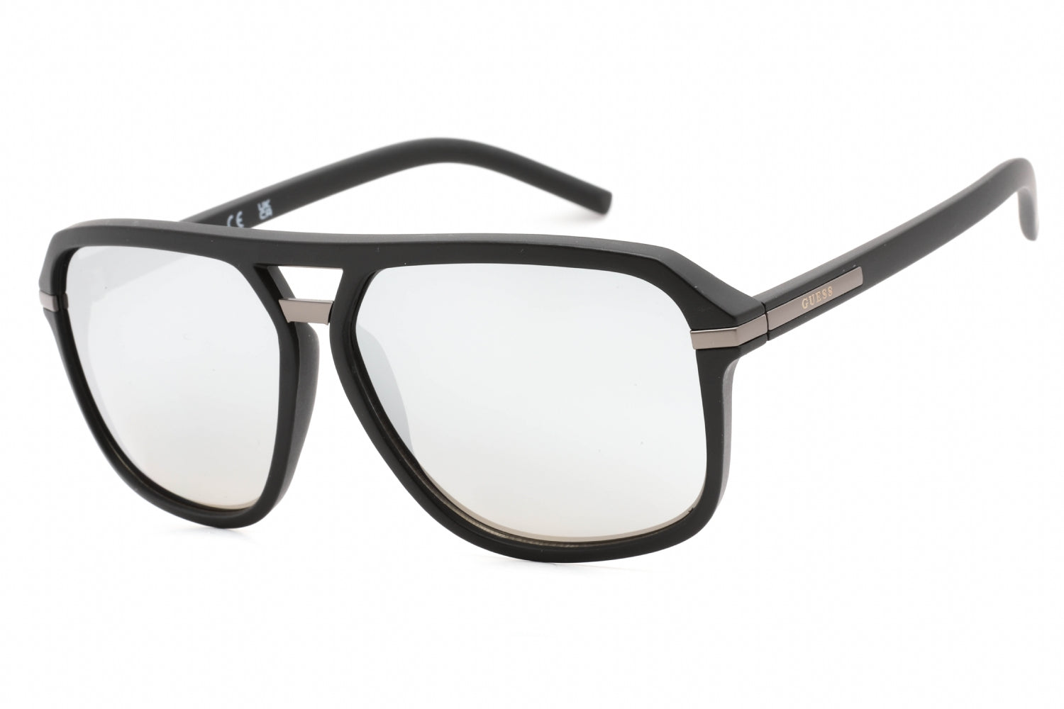 Guess Factory GF0258 Rectangular Plastic Frame Sunglasses — Black by Guess Factory