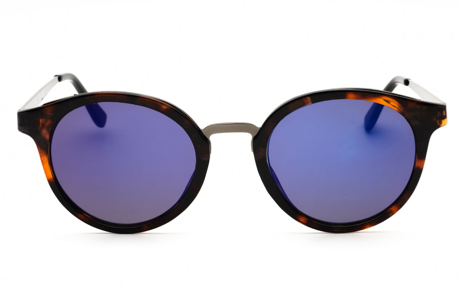 Guess Factory GF0305 Round-Frame Blue Mirror Sunglasses — Brown, view 2