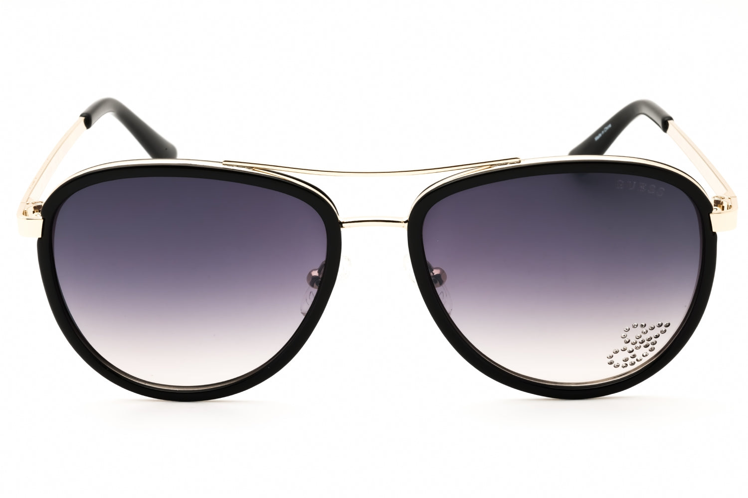 Guess Factory GF6052 Aviator Metal Frame Sunglasses — Black, view 2