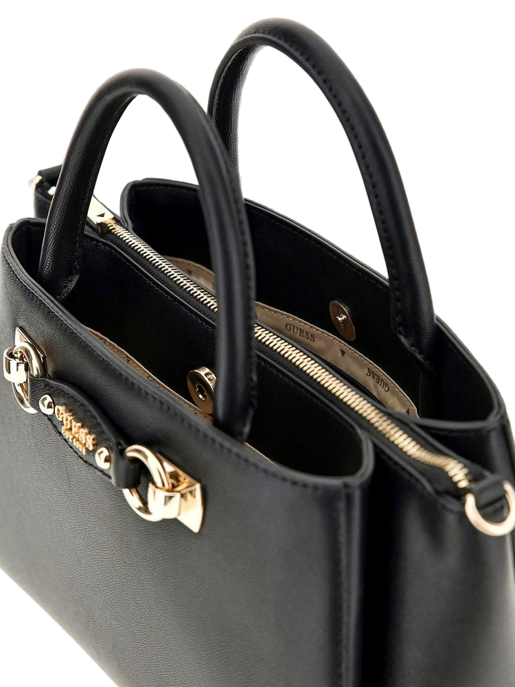 Guess Mimina Girlfriend Synthetic Satchel — Black, view 3